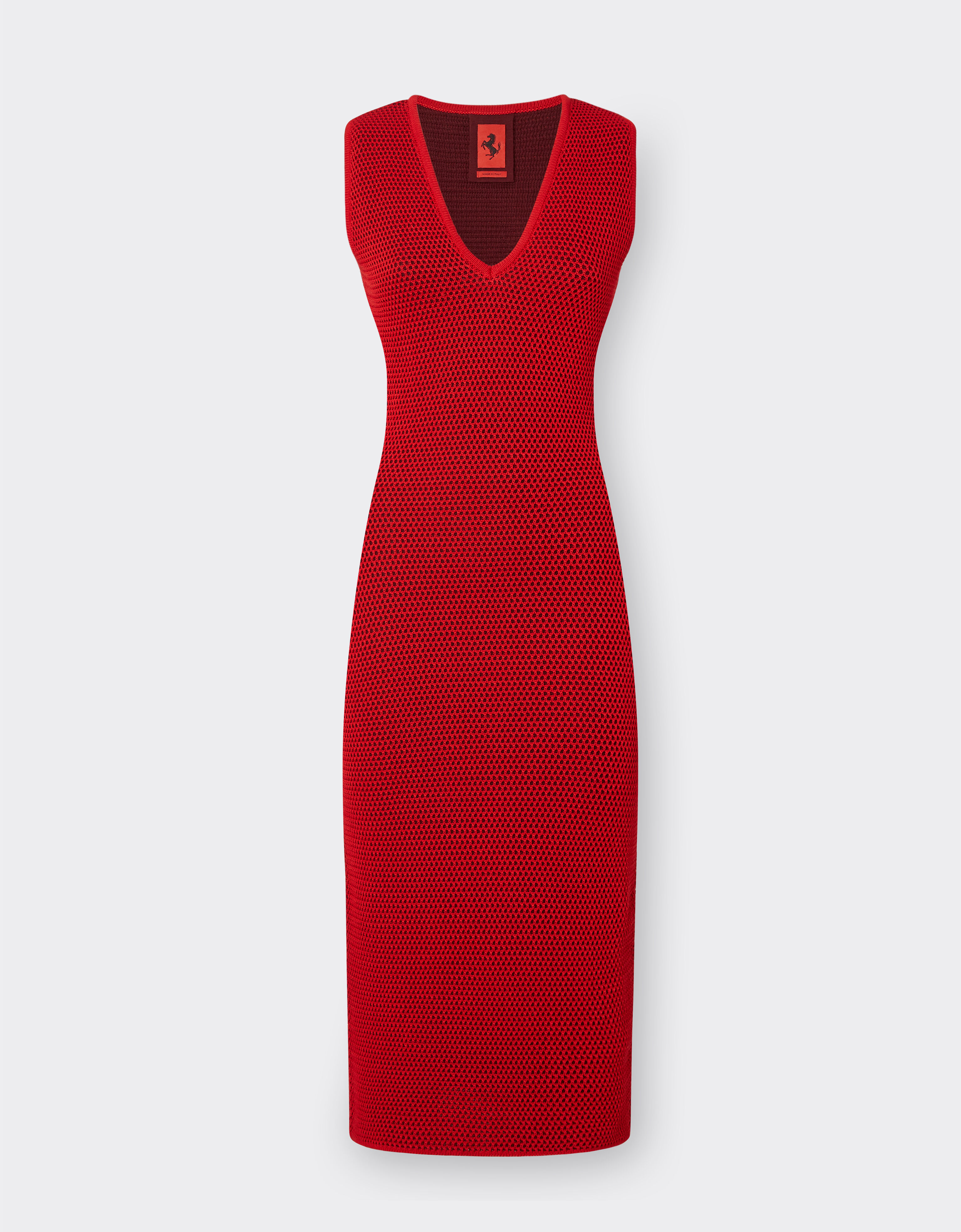 Ferrari Cotton dress with contrast taping Rosso Dino 48487f