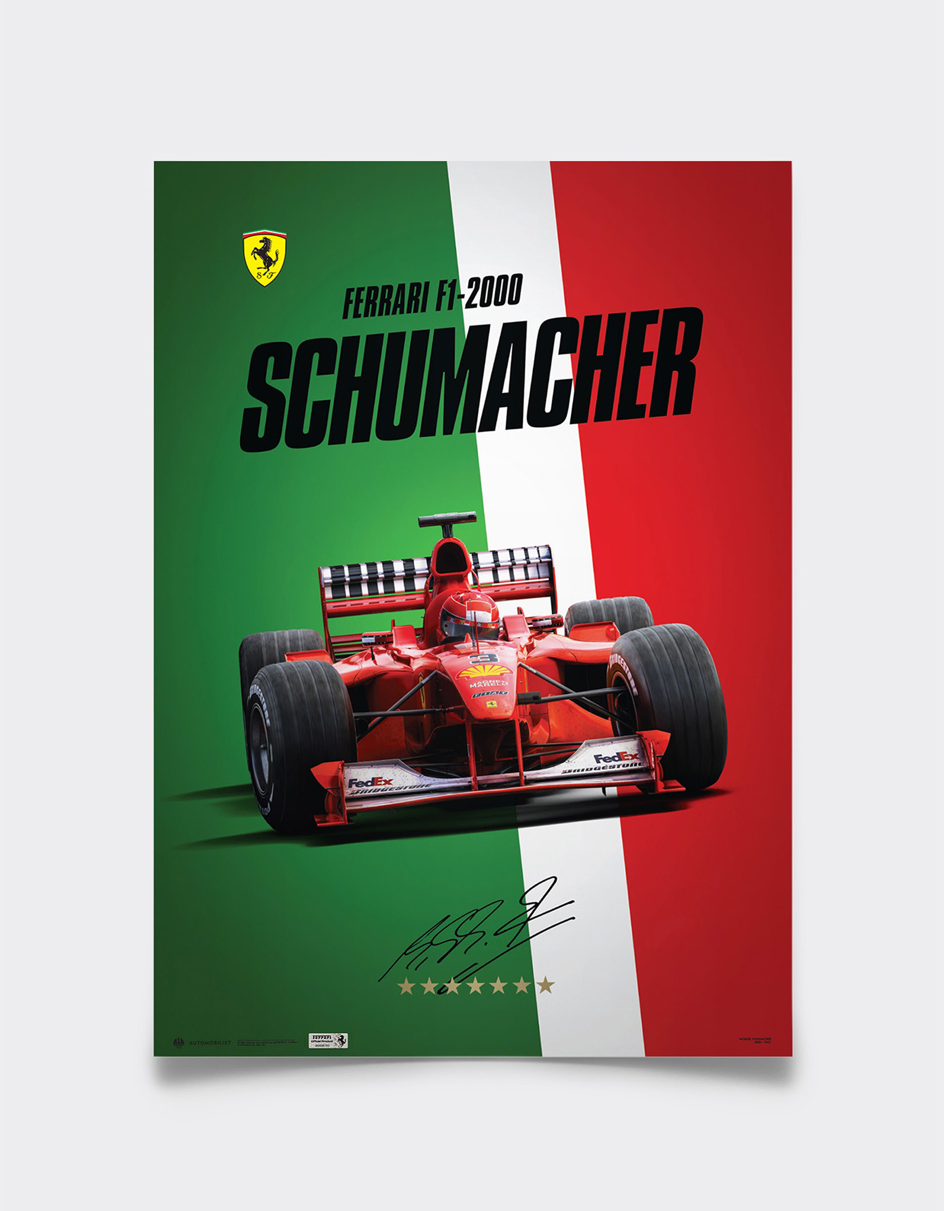 Poster ufficiale Ferrari F1-2000 Michael Schumacher World Champion Ferrari Poster ufficiale Ferrari F1-2000 Michael Schumacher World Champion Multicolore LE0P0321EXT0001f