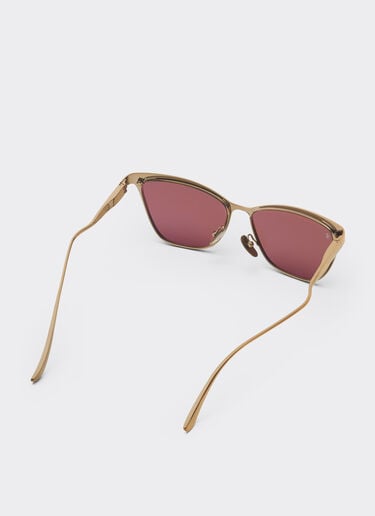 Ferrari Lunettes de soleil Ferrari en métal  gris/marron brossé avec verres polarisés rouges Ingrid LA0KWf