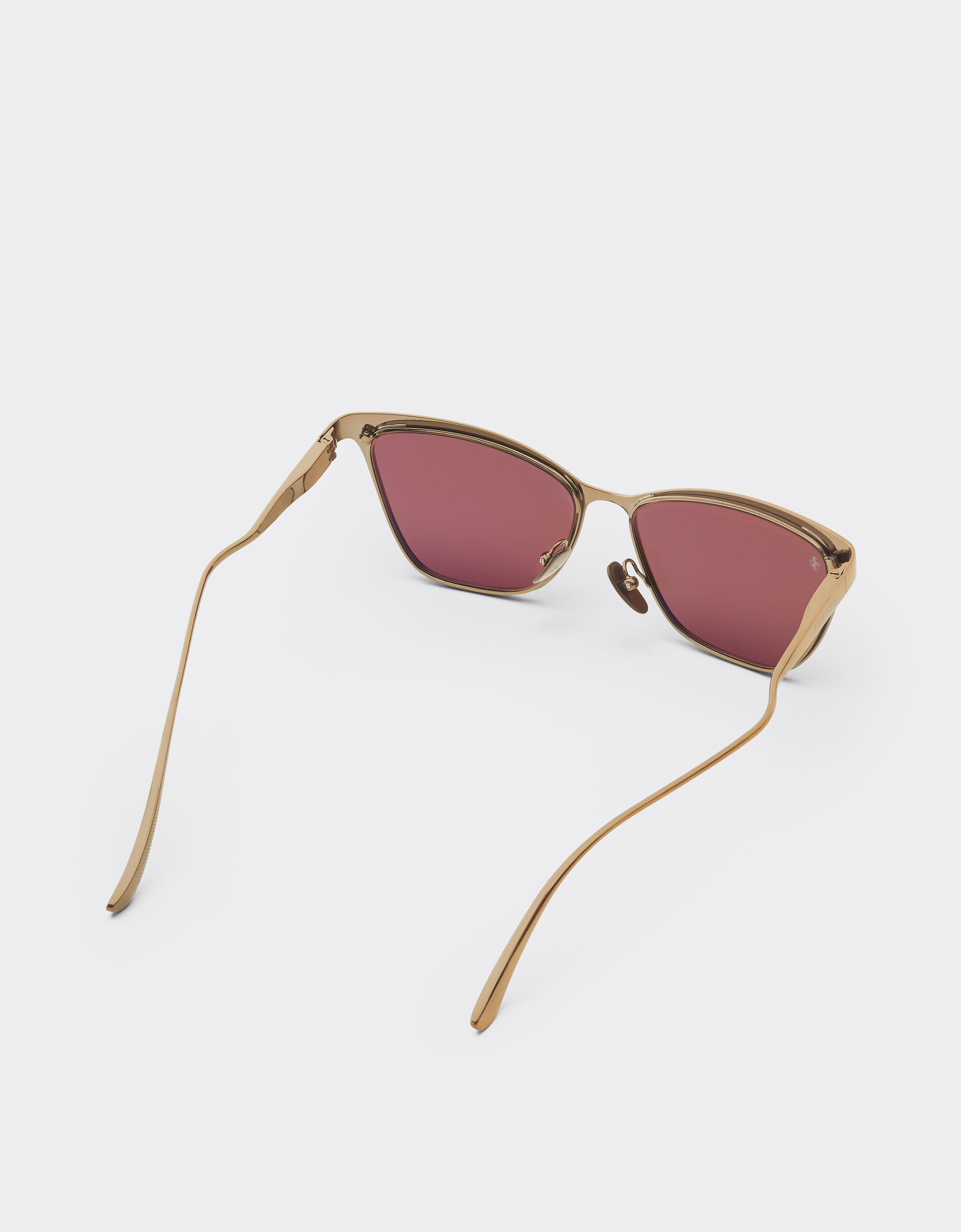 Ferrari Lunettes de soleil Ferrari en métal  gris/marron brossé avec verres polarisés rouges Ingrid LA0KWf