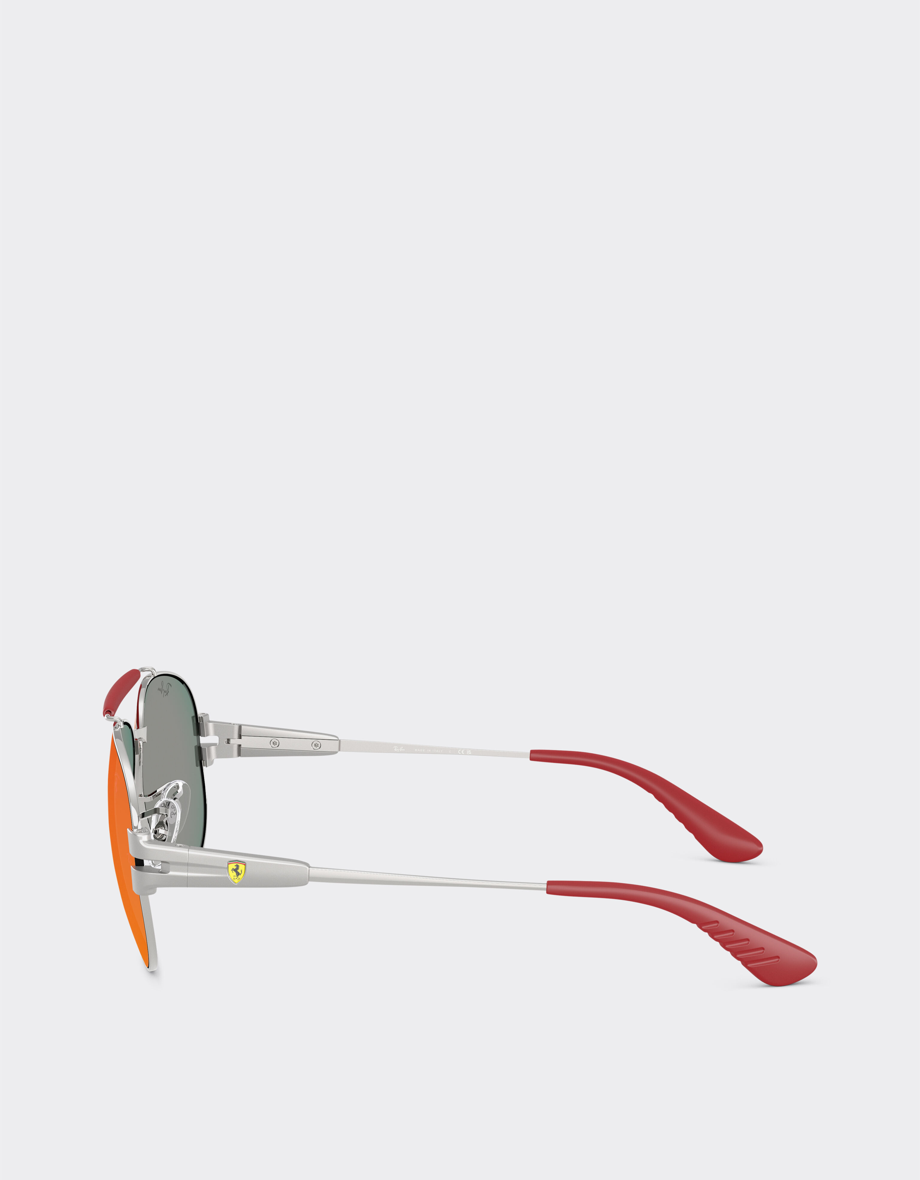 Ferrari Ray-Ban for Scuderia Ferrari RB3762M in silver-tone metal with blue/red mirror dark grey lenses Silver LA017f