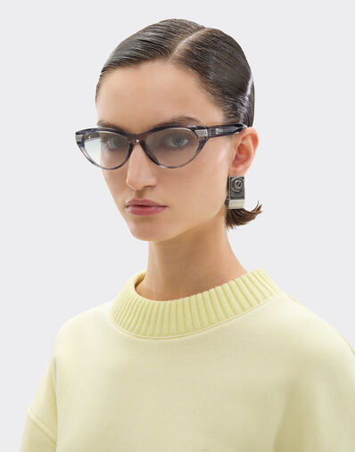 Ferrari Blue stripedacetate sunglasses with gray gradient mirrored lenses Blu Scozia LA0EZf