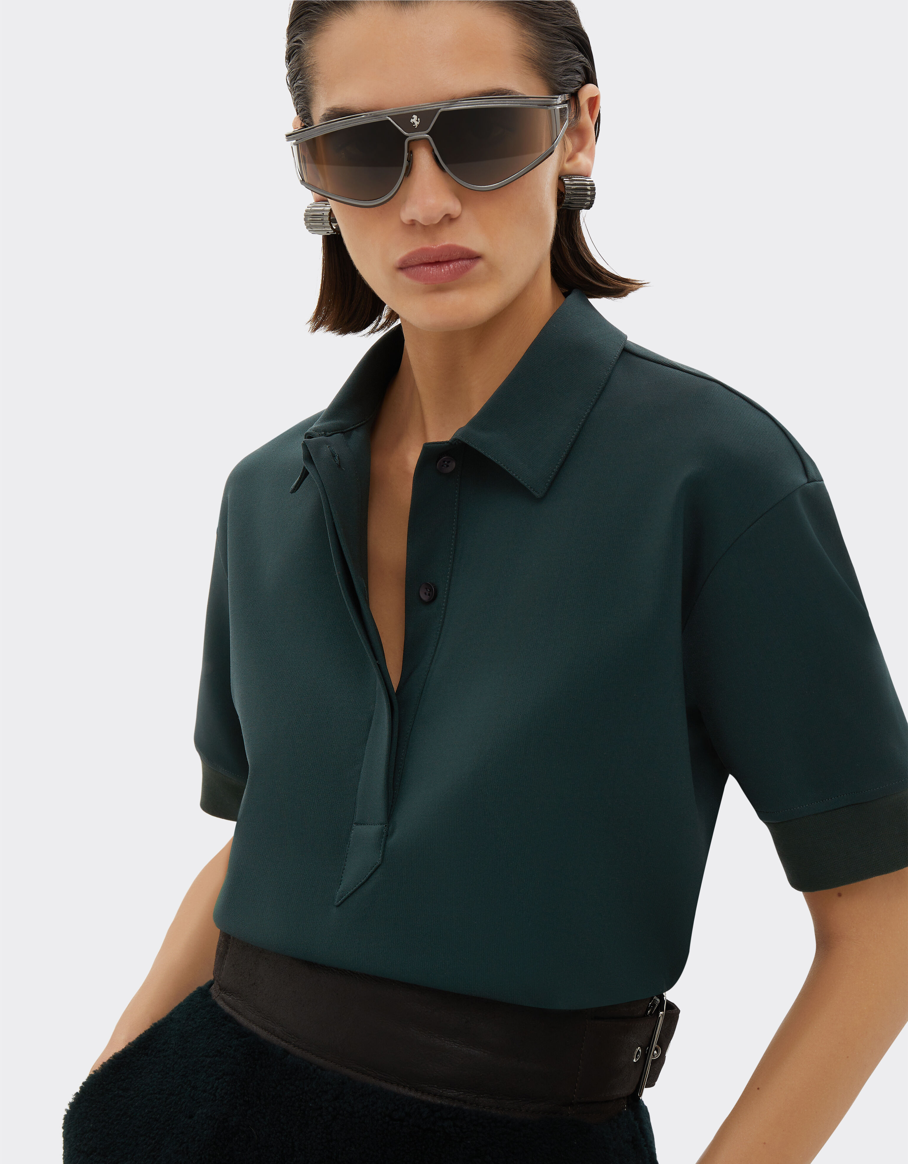 Olive green polo shirt womens clearance