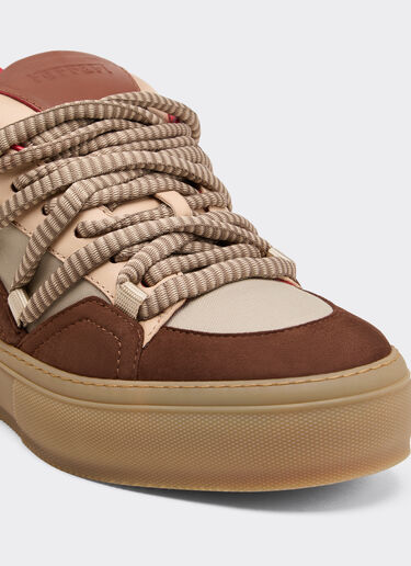 Ferrari Suede, Nappa leather and Q-Cycle® low-top sneaker Beige 22737f