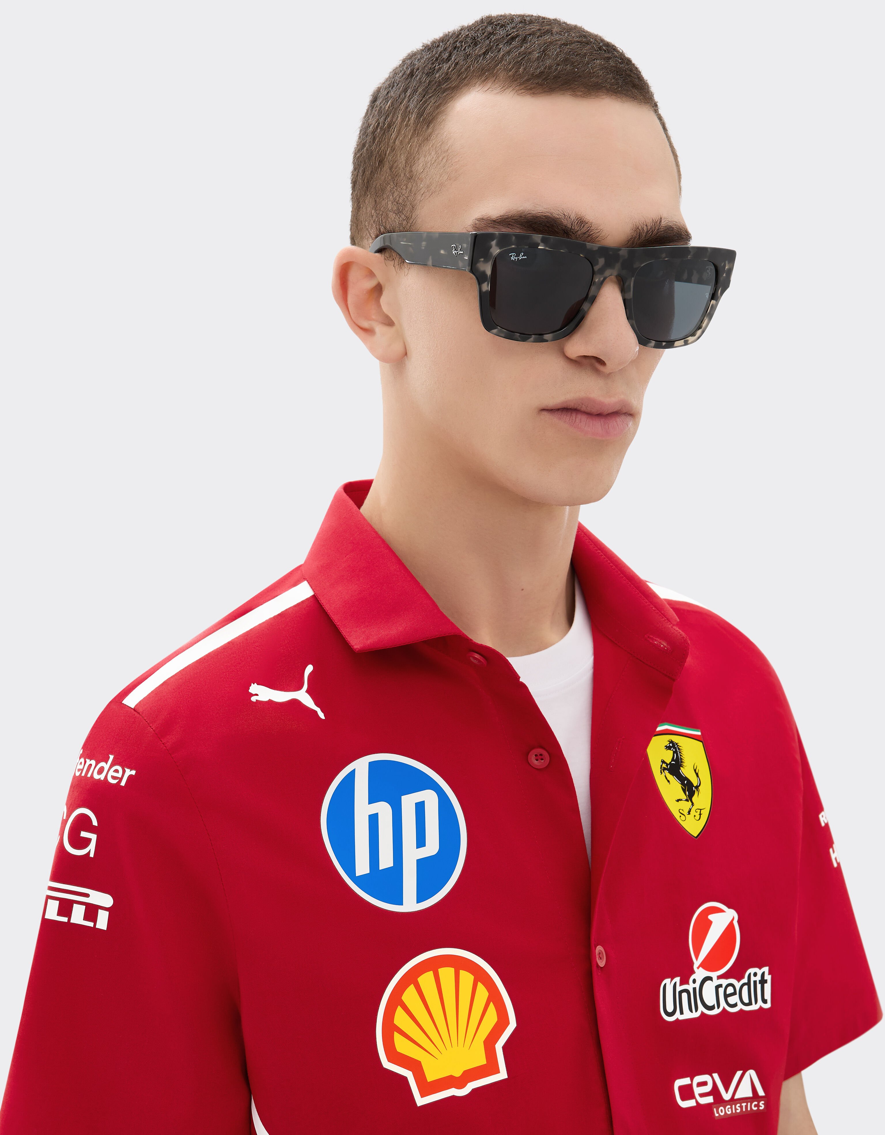 Ferrari Ray-Ban for Scuderia Ferrari RB2217M in grey havana acetate with dark grey lenses Ingrid LA014f