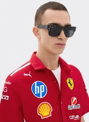 Ray-Ban for Scuderia Ferrari RB2217M in grey havana acetate with dark grey lenses Ferrari Ray-Ban for Scuderia Ferrari RB2217M in grey havana acetate with dark grey lenses Ingrid LA014f