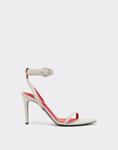 Ferrari Nappa leather heeled sandals Avorio 51646f