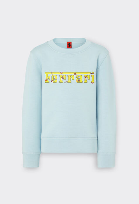 Ferrari Children’s scuba sweatshirt with Ferrari logo Antique Blue 20160fK