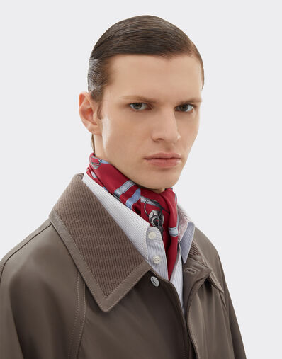 Ferrari Shelley in silk twill with Ferrari Closet print Maison Red 50612f