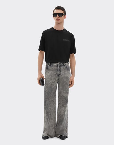 Ferrari T-shirt en coton avec logo Ferrari Noir 21163f