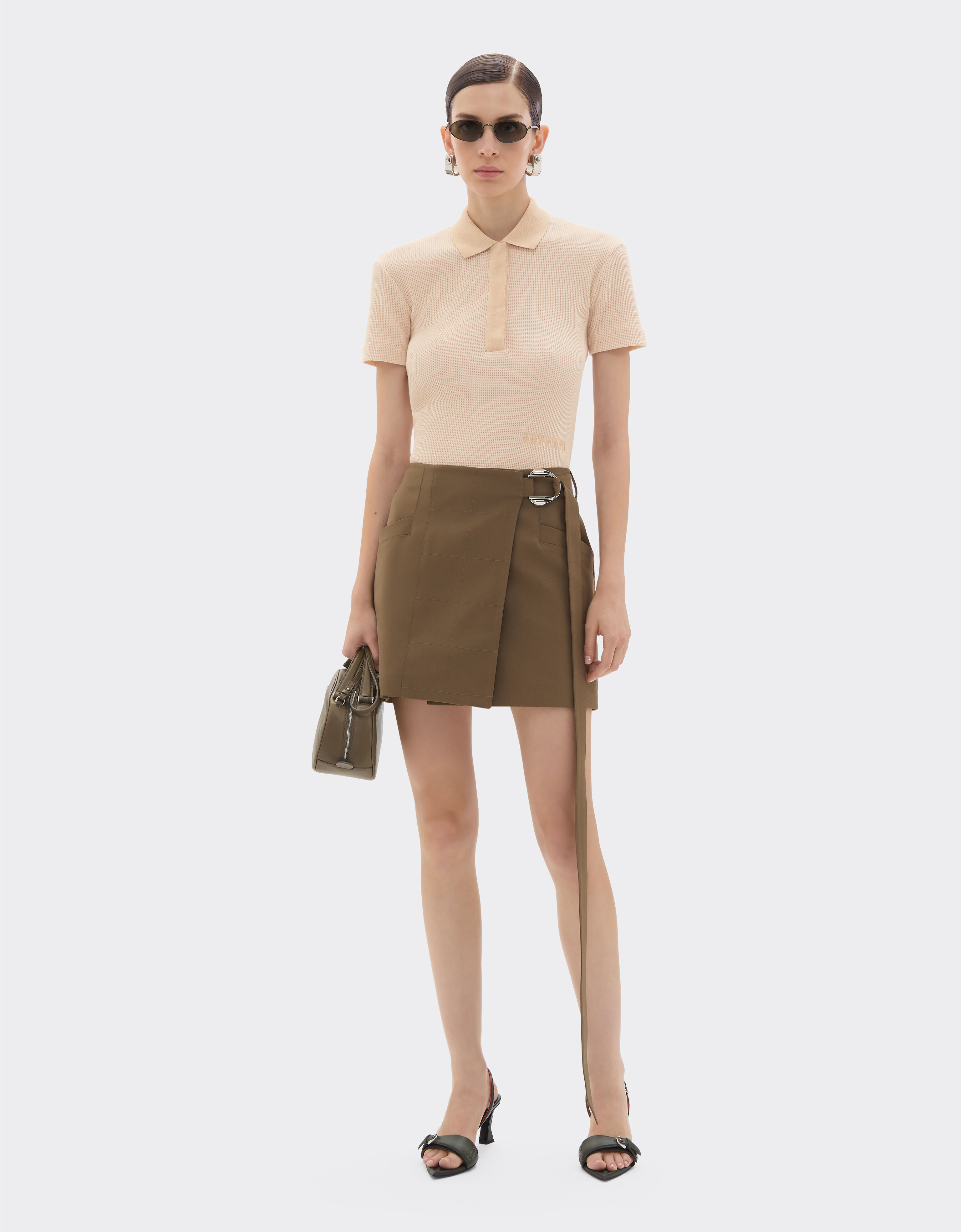 Ferrari Piquet polo shirt with embroidered Ferrari logo Powder Pink 50104f