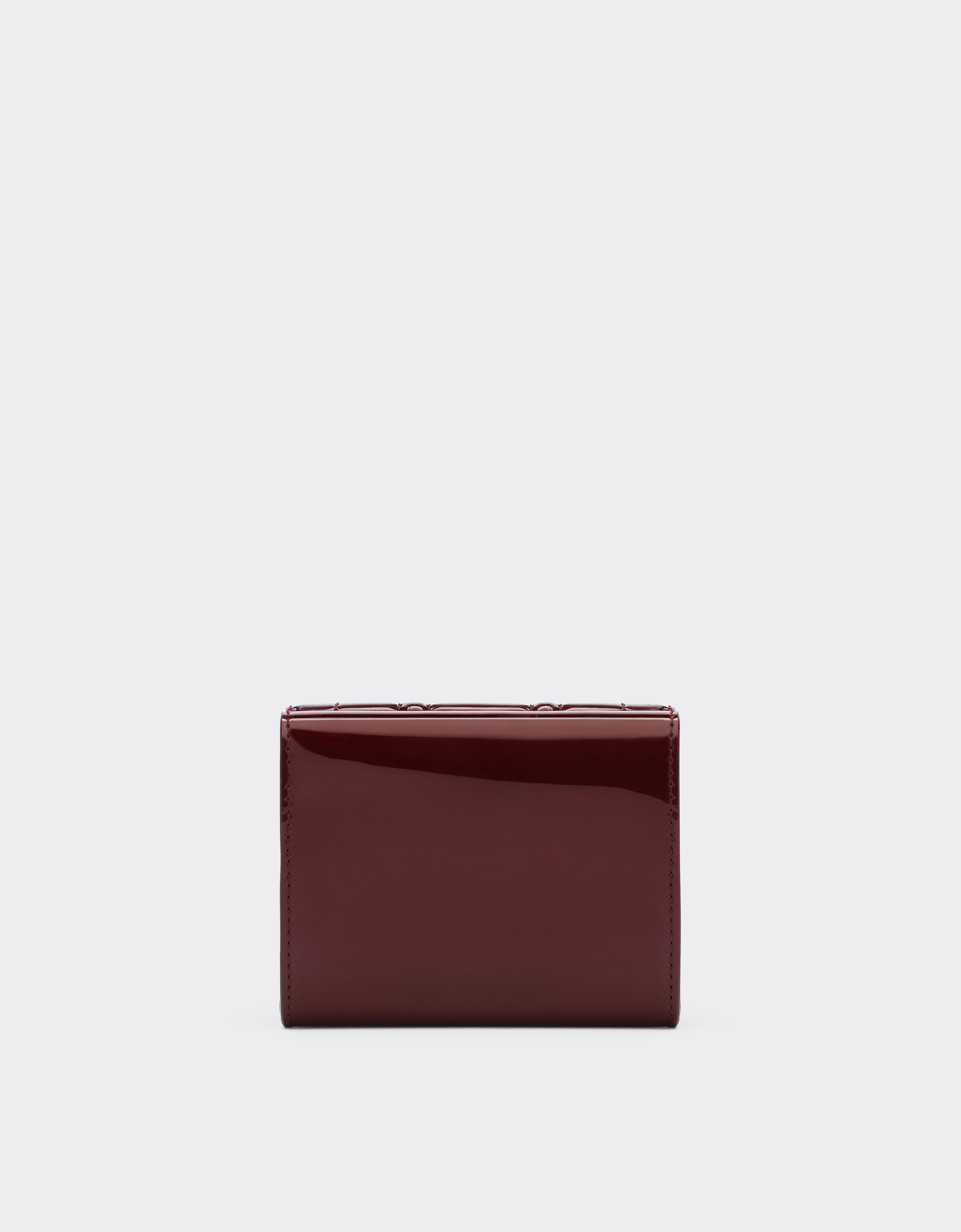 Ferrari Portemonnaie aus glänzendem Lackleder, dreifach faltbar Bordeaux 20426f