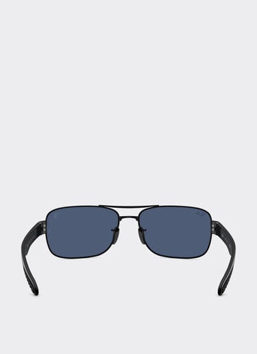 Ferrari Ray-Ban for Scuderia Ferrari RB3763M in matt black metal and plastic with blue lenses Black Matt LA01Gf