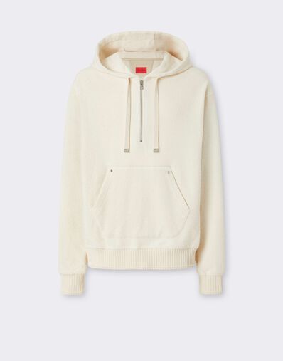 Ferrari Sudadera con capucha de felpa bouclé Avorio CJMSW0037JCO0054f