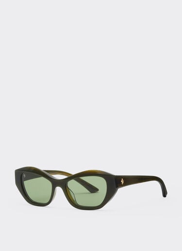 Ferrari Lunettes de soleil Ferrari en acétate  vert strié avec verres vert uni Verde Abetone LA0L5f