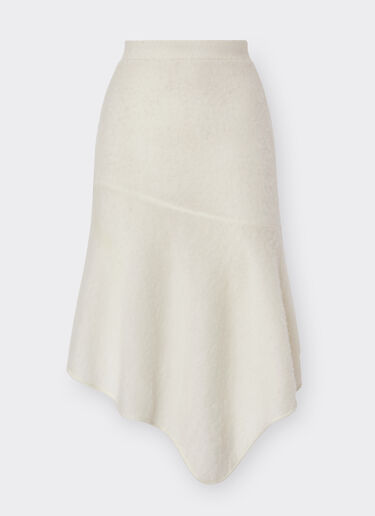 Ferrari Wool midi skirt with ruffles Ivory 21047f