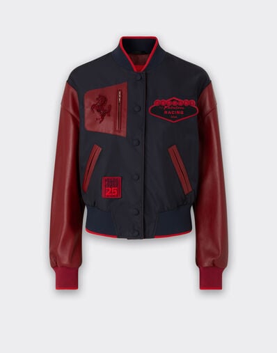 Ferrari Bomber jacket in Q-Cycle® nylon and leather Navy 50890f