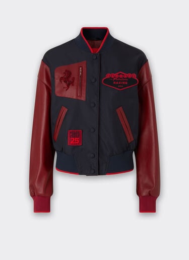 Ferrari Bomber jacket in Q-Cycle® nylon and leather Navy 50890f