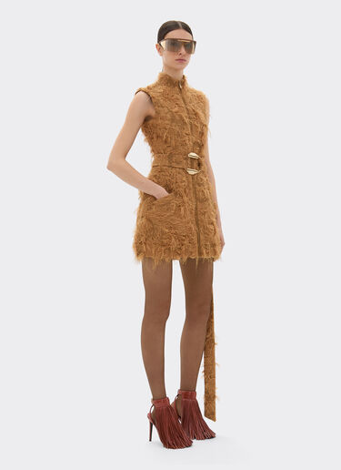 Ferrari Short dress in fil coupé Camel 49837f