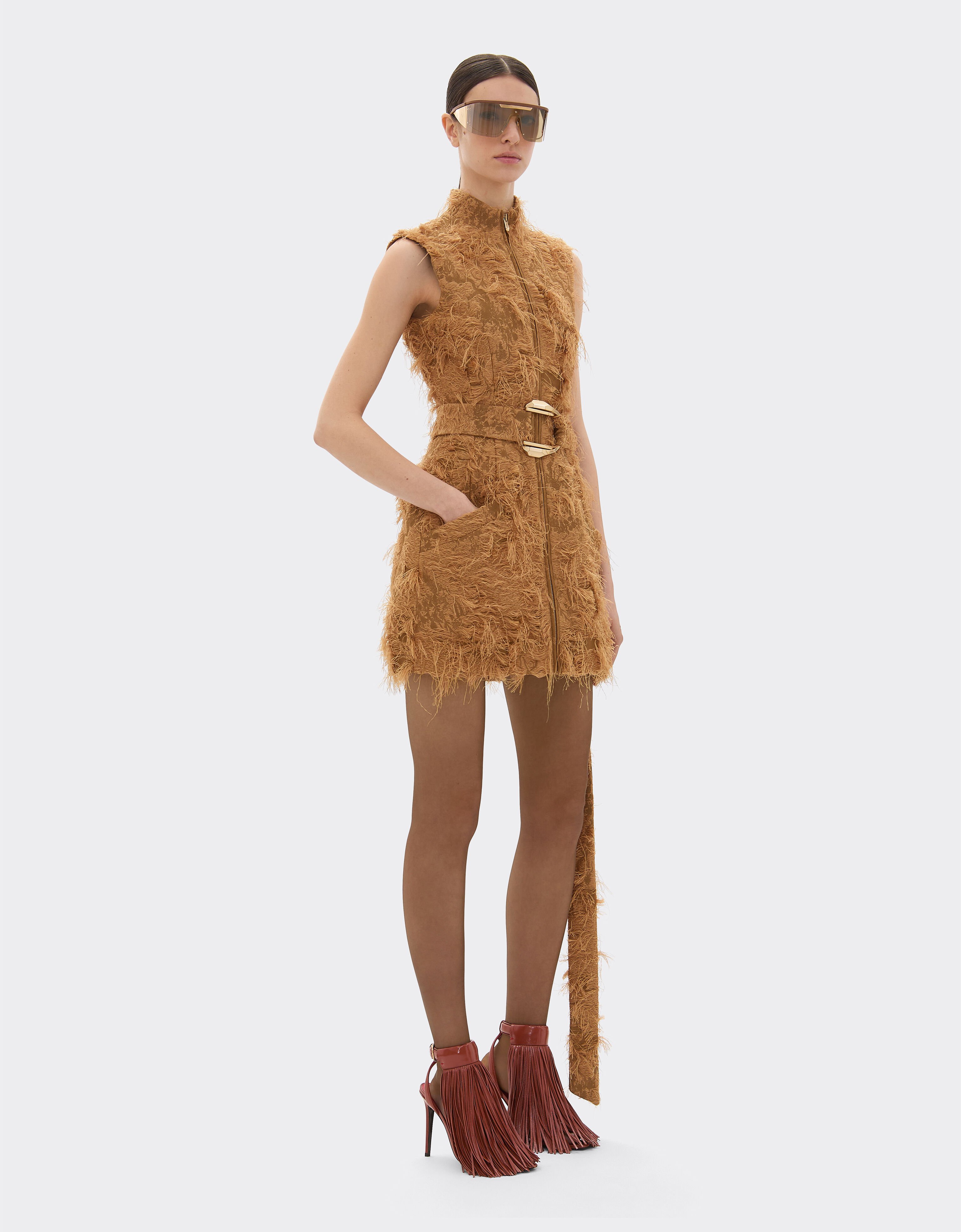 Ferrari Short dress in fil coupé Camel 49837f