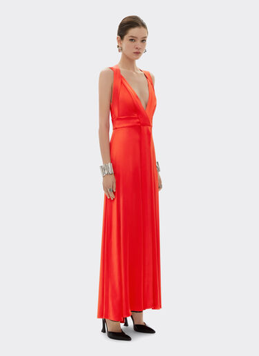 Ferrari Langes Kleid aus Stretch-Satin-Twill Schwarz 21633f