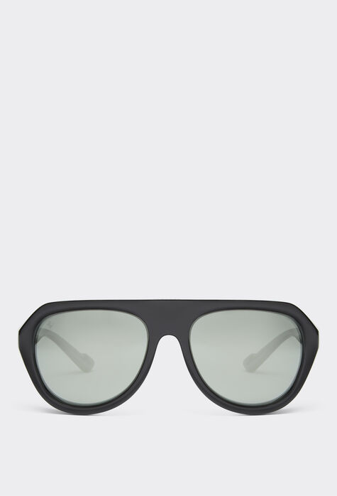 Ferrari Ferrari black sunglasses with leather details and polarised mirror lenses Ingrid F1297f