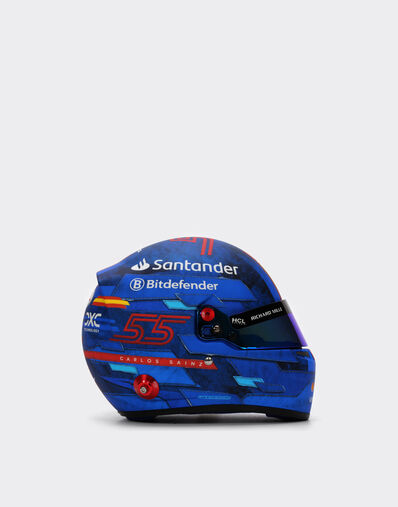 Ferrari Carlos Sainz Miami 2024 Special Edition mini helmet in 1:2 scale Blu Scozia F1349f