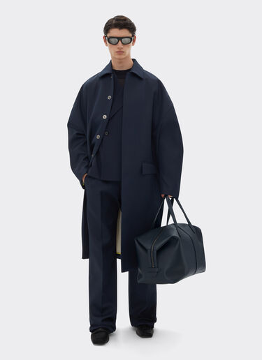 Ferrari Bolsa de viaje de piel granulada Navy 22075f
