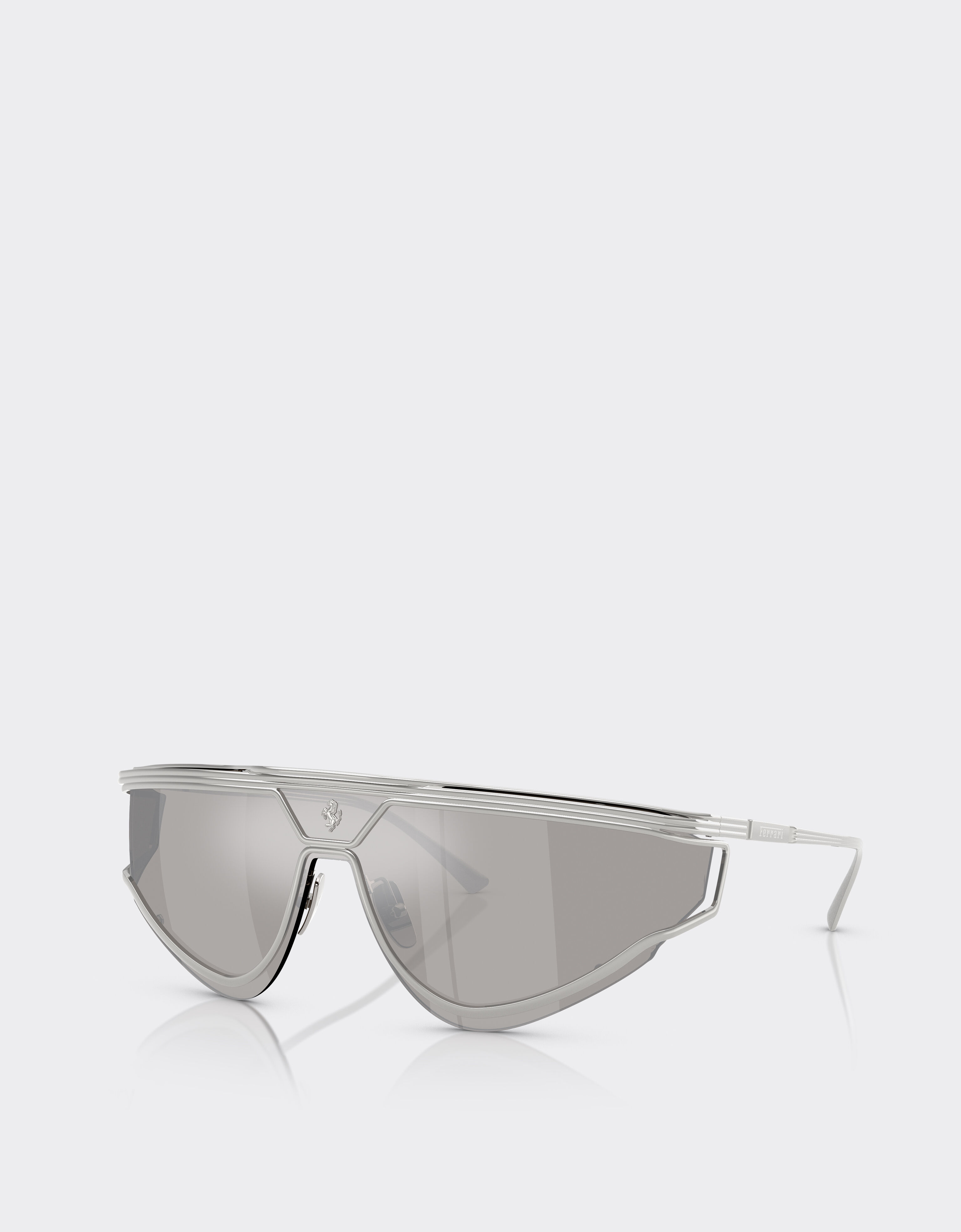 Ferrari Lunettes de soleil Ferrari Limited Edition en métal satiné avec monture argentée réfléchissante Argent F1579f