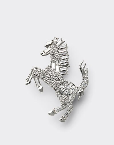 Prancing Horse Rhinestone Brooch Ferrari Prancing Horse Rhinestone Brooch Silver CGWSP0001JU00005f