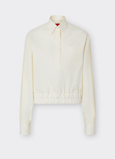 Ferrari Cotton shirt with 7X7 check motif Ivory 20941f