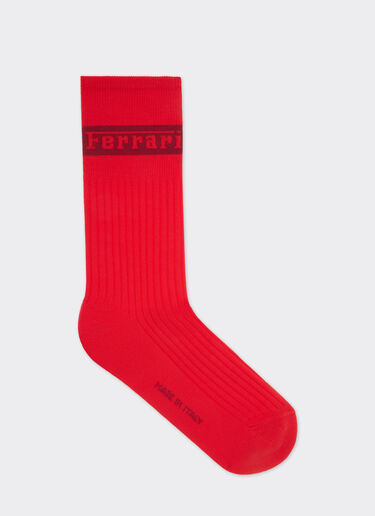 Ferrari Socks with contrast Ferrari maxi logo Rosso Dino 20740f