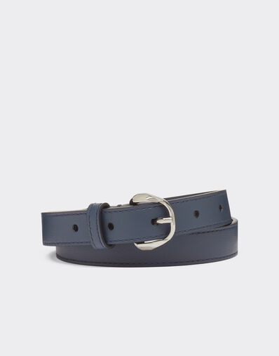 Ferrari Thin leather belt with Prancing Horse detail Black 21971f