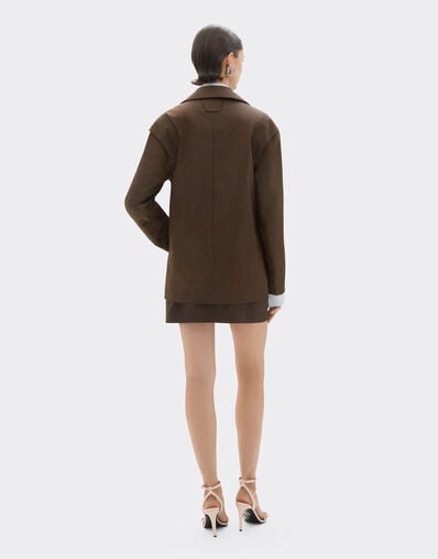 Ferrari Chaqueta de gabardina técnica con efecto vintage Verde Caqui 49926f