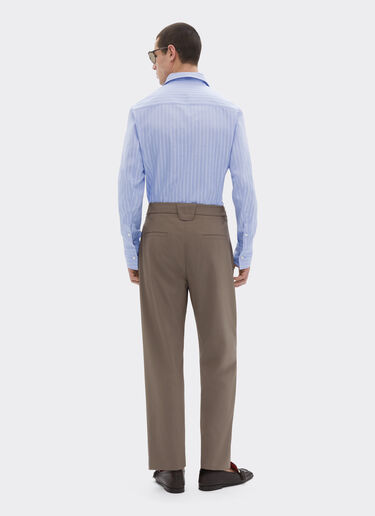 Ferrari Chemise en coton avec motif Ferrari Monogram Oxford Blue 50810f