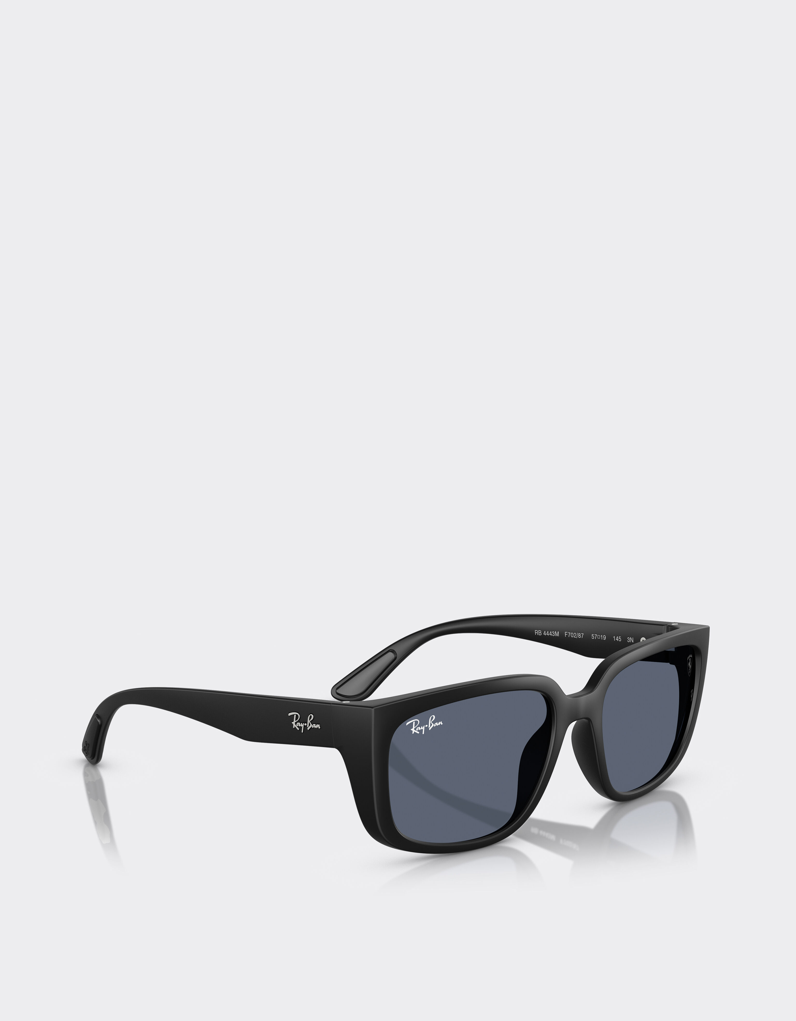 Ferrari Ray-Ban für Scuderia Ferrari RB4443M in schwarzem PEEK mit dunkelgrauen Gläsern Mattschwarz F1519f