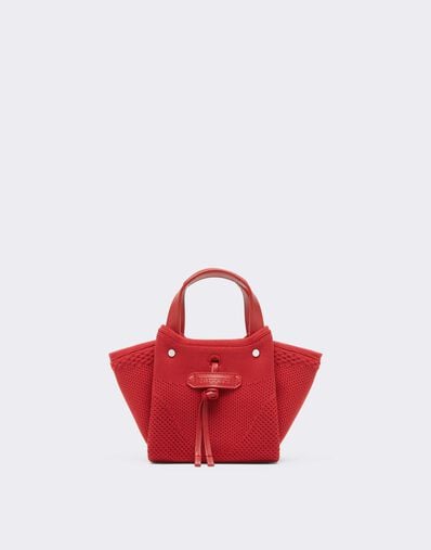 Mini Knit and Leather Tote Bag Ferrari Mini Knit and Leather Tote Bag Rosso Magma CBWTO0019YA00006f