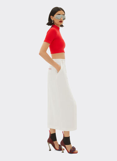 Ferrari Longuette skirt in cotton Optical White 20540f