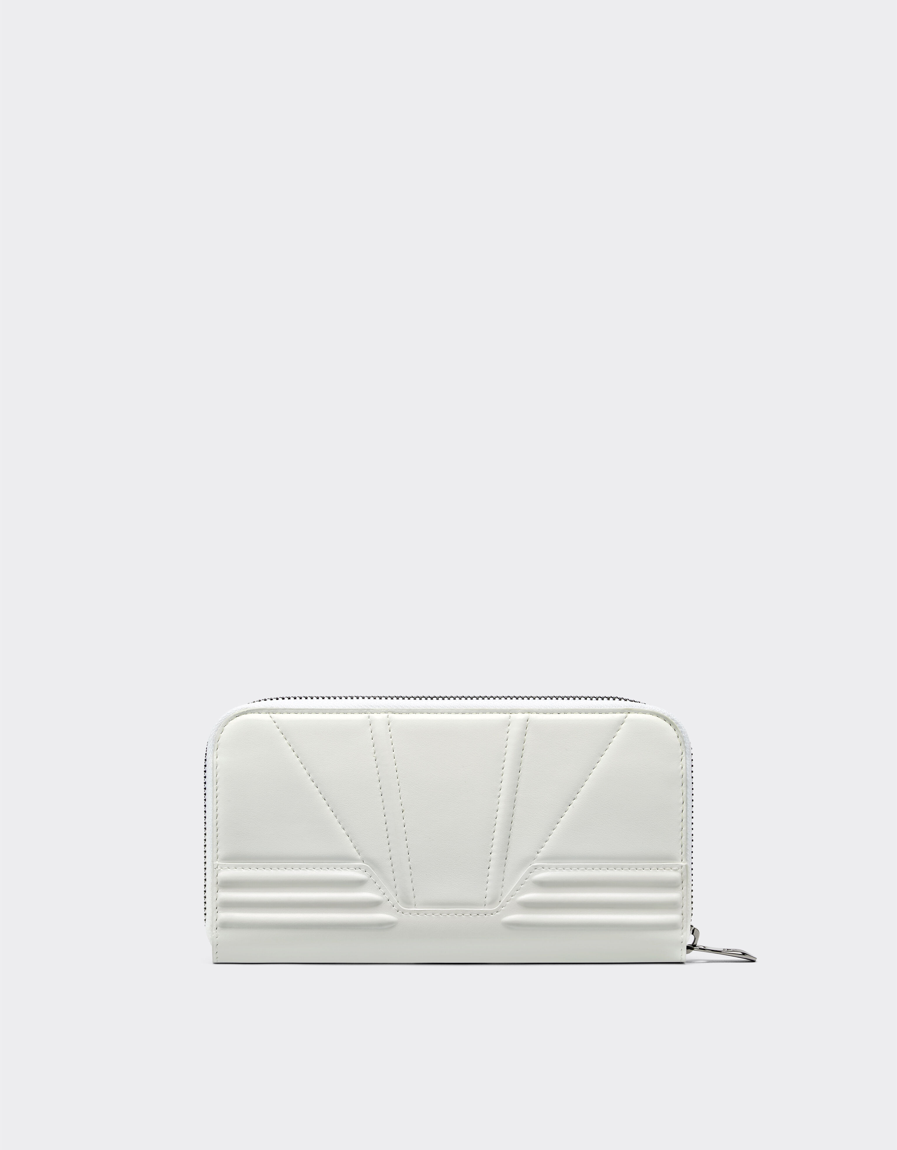 Leather wallet with zip in Optical White Ferrari