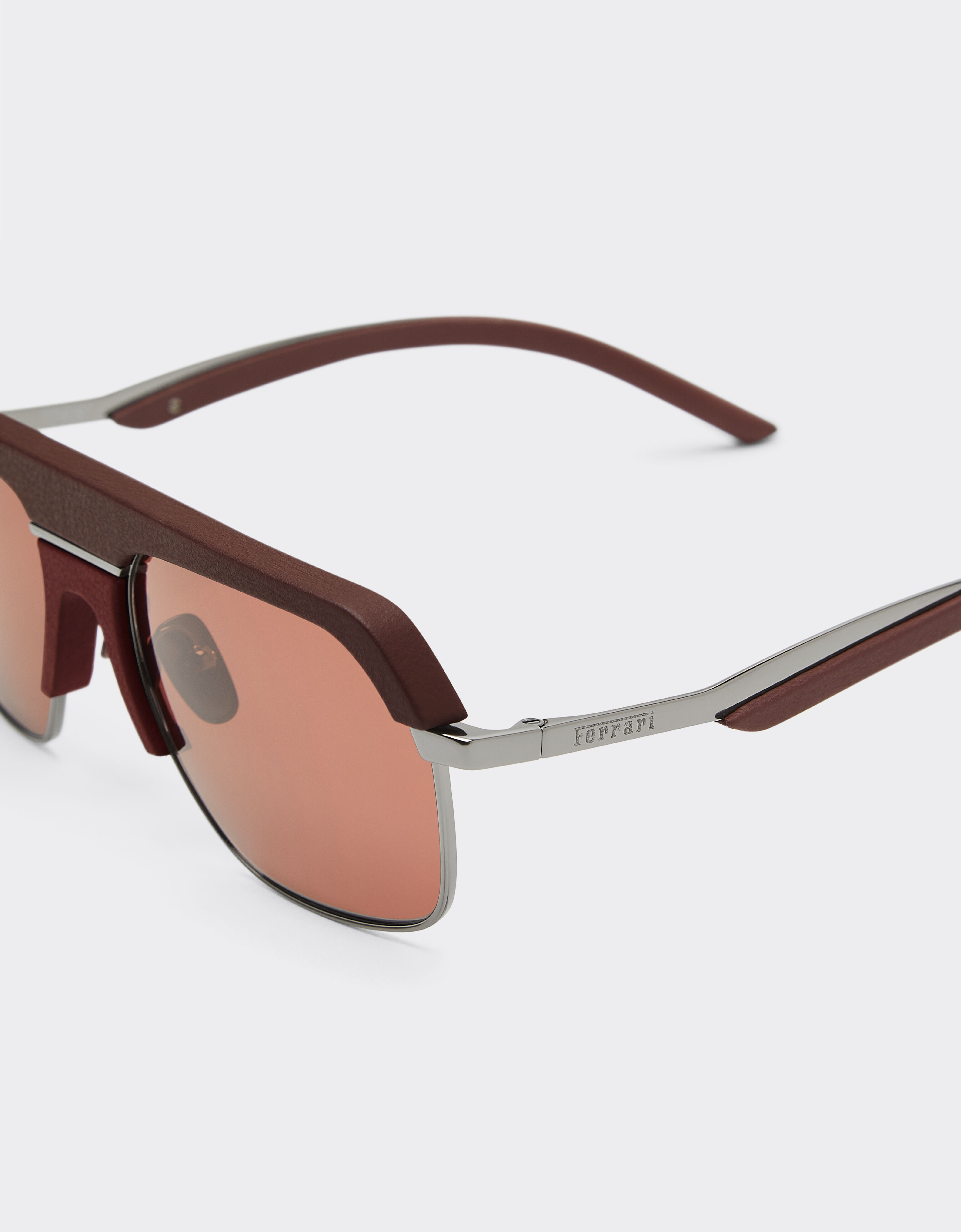 Ferrari Ferrari sunglasses in shiny gunmetalmetal with brown lenses Brown LA0ESf