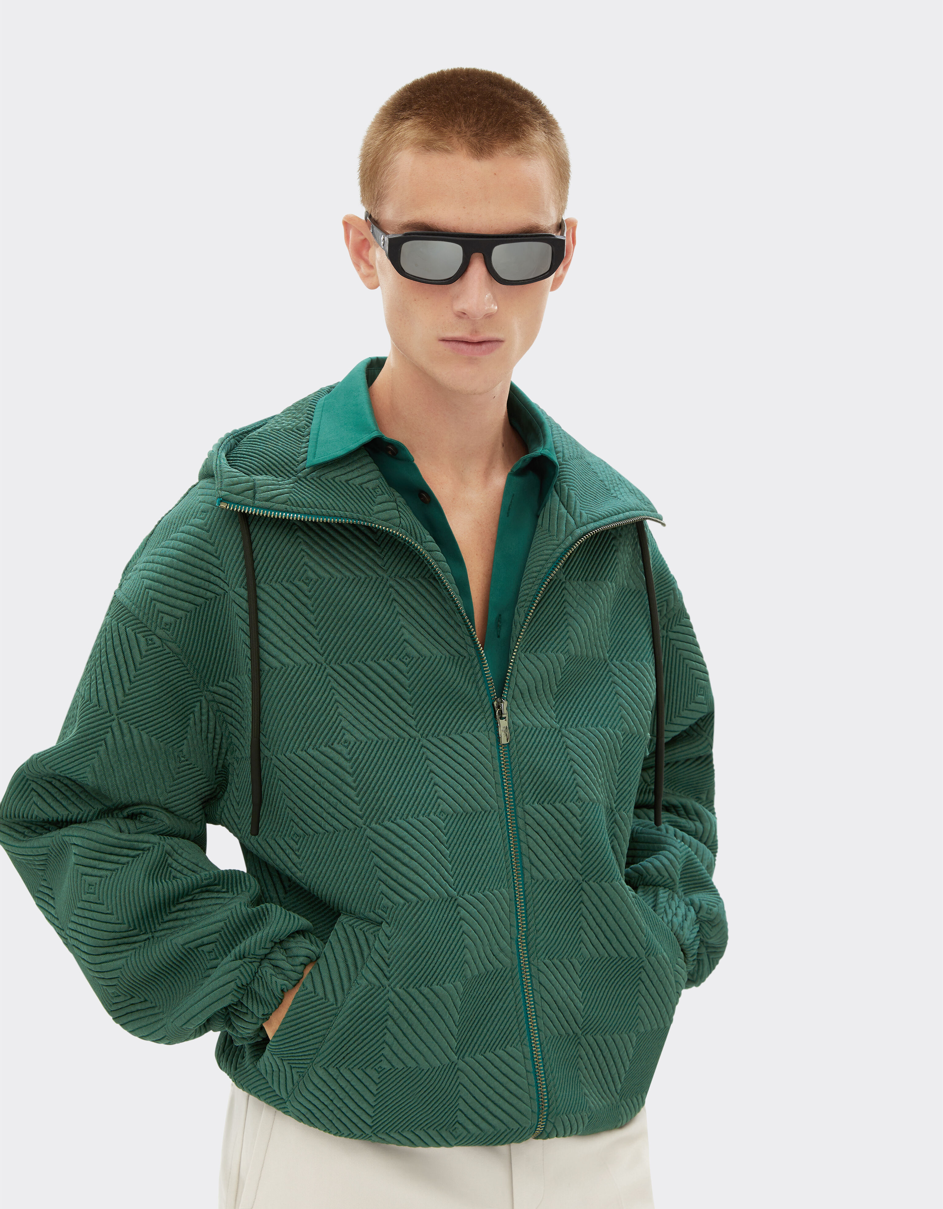 Ferrari Chaqueta bomber de punto con efecto 3D Verde Ficus 22076f
