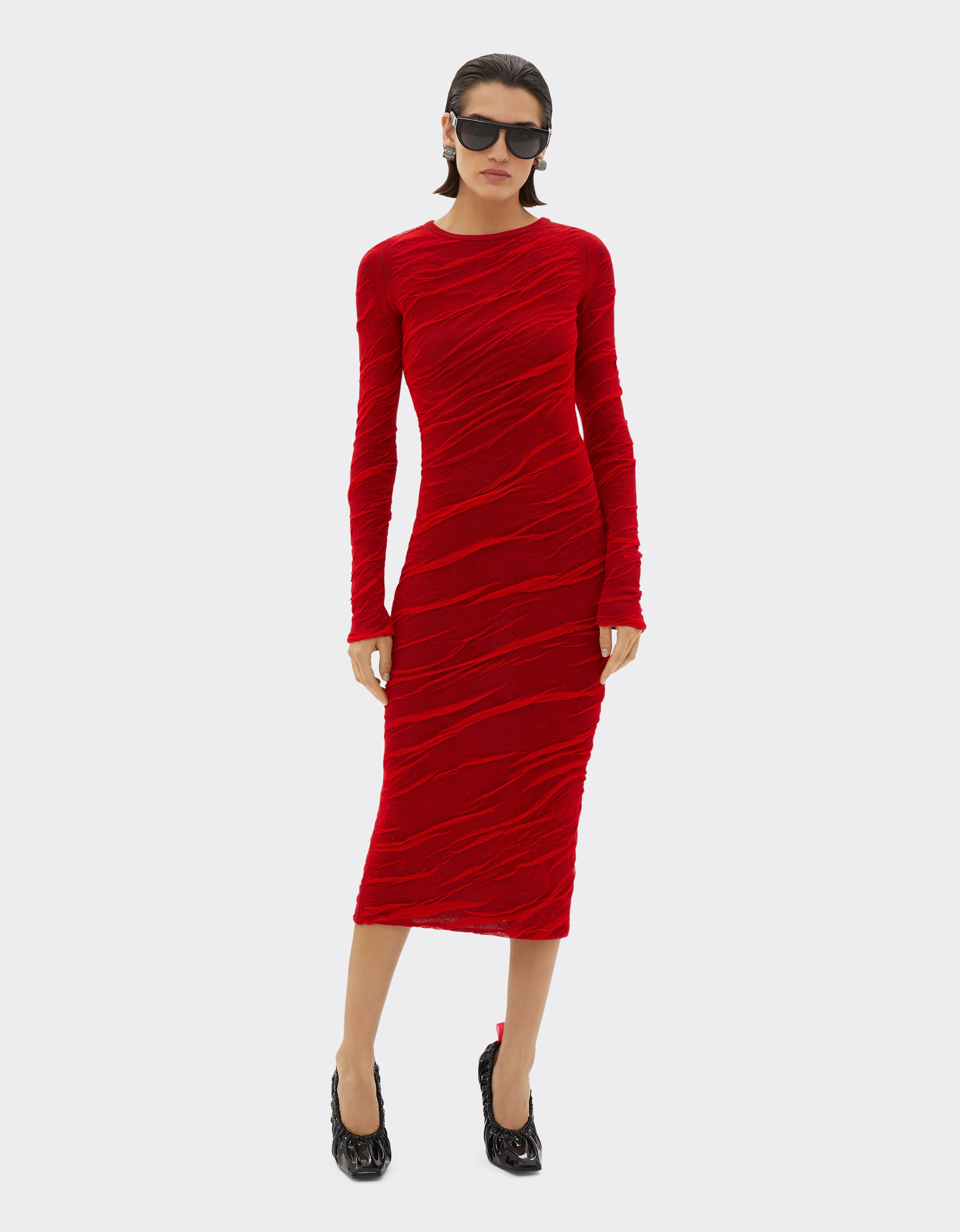 Ferrari Knitted longuette dress Rosso Dino 21032f