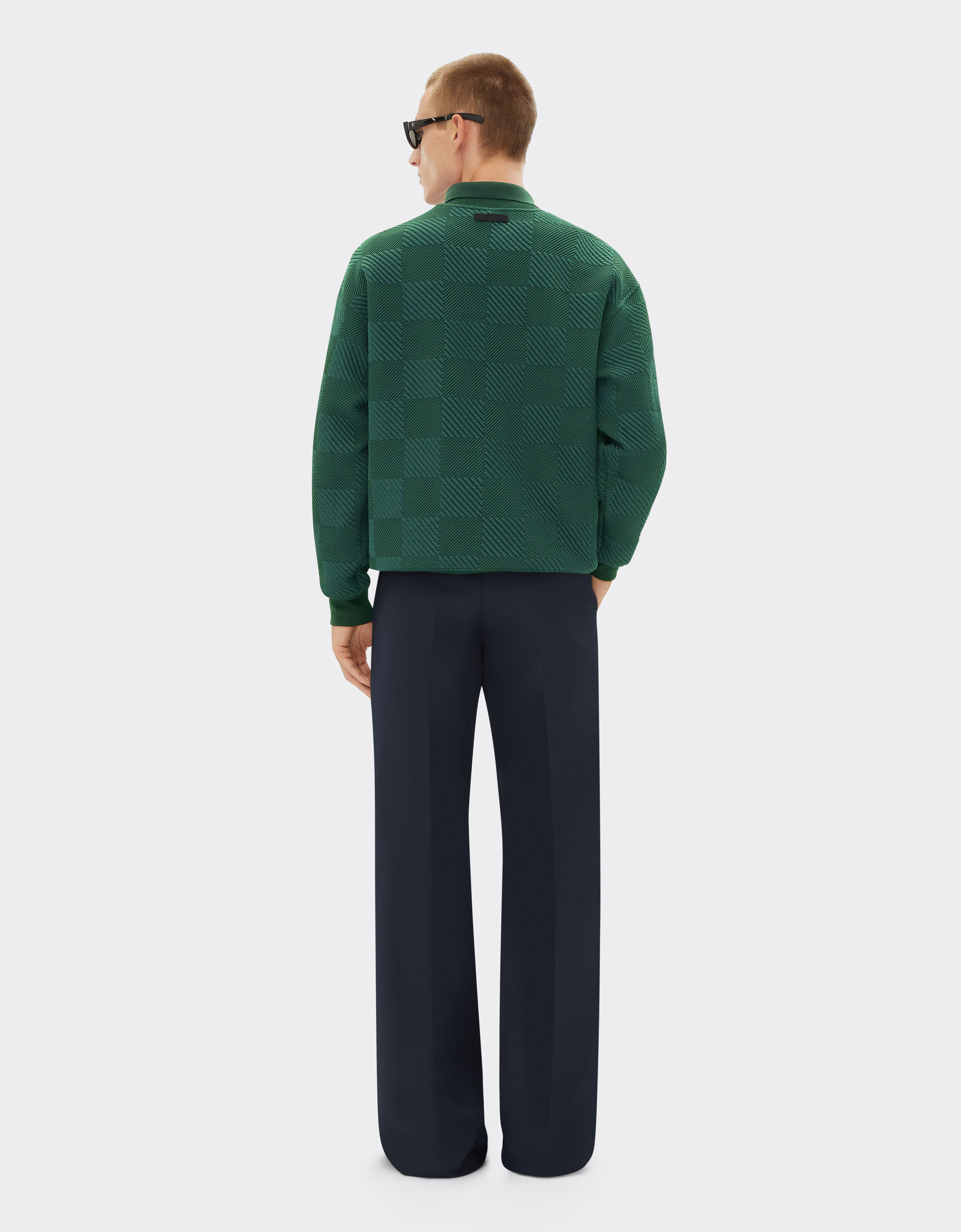Ferrari Sudadera con efecto 3D y cuello en V Verde Ficus 21801f