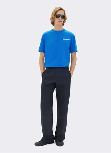 Ferrari Camiseta de algodón con logotipo Ferrari Azul Klein 21163f
