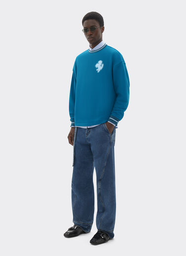Sweatshirt with embossed Prancing Horse Ferrari Sweatshirt with embossed Prancing Horse Peacock 22484f