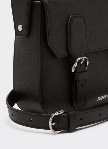 Ferrari Messenger bag in pelle granata Marrone Scuro 50583f