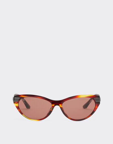 Ferrari Ferrari brown striped acetate sunglasses with brown lenses Brown LA0EYf