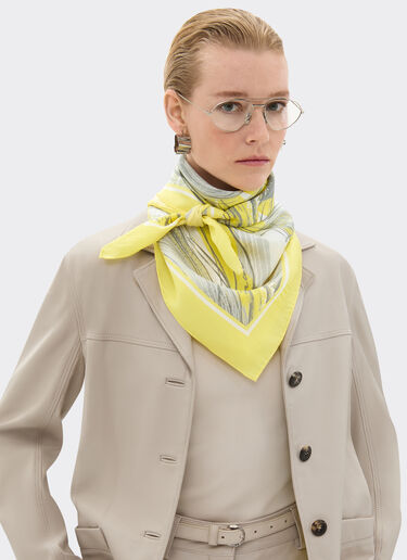 Ferrari Foulard in printed silk twill Giallo Modena 21930f