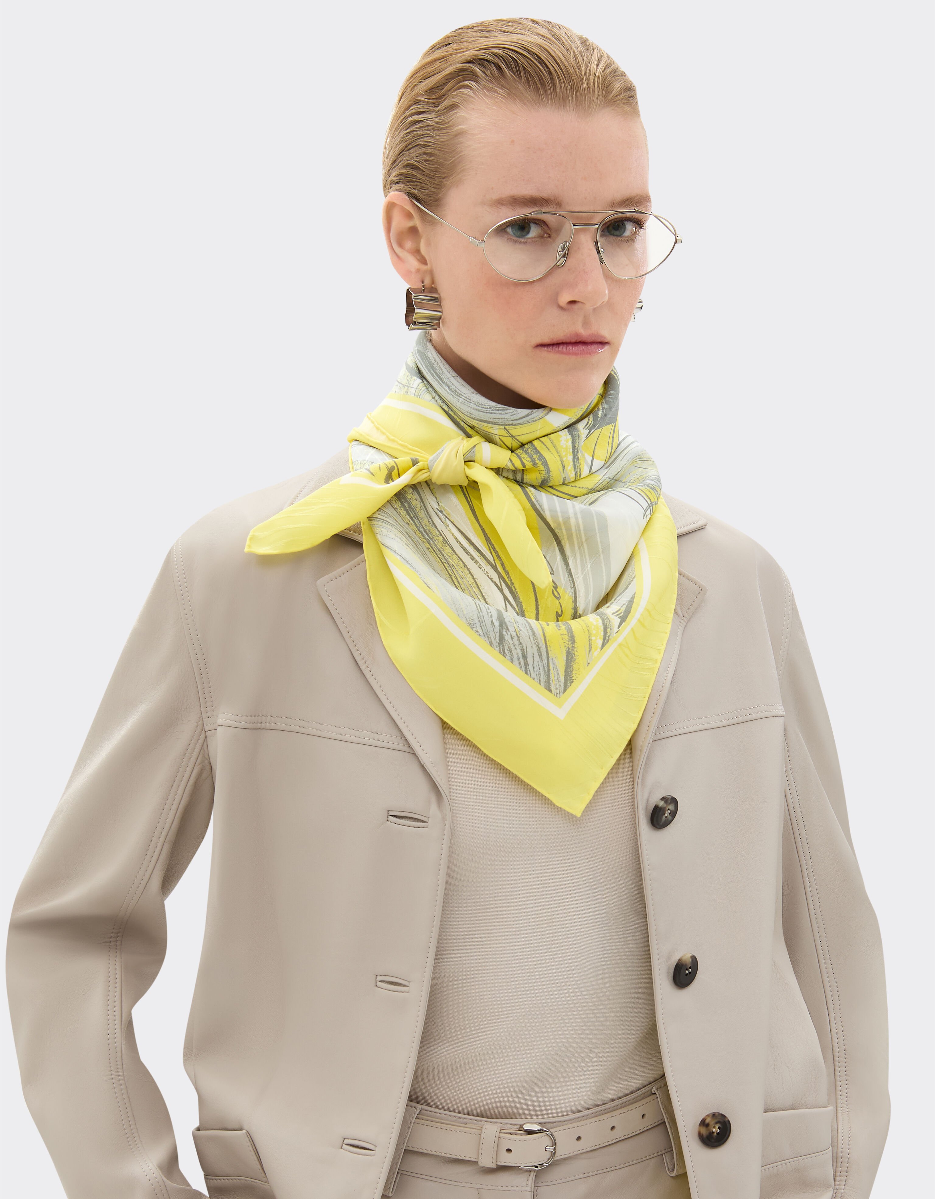 Ferrari Foulard in printed silk twill Giallo Modena 21930f