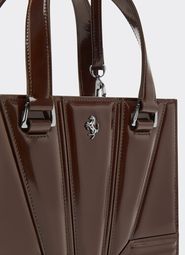 Ferrari Ferrari GT mini tote bag in glossy leather Espresso 49122f